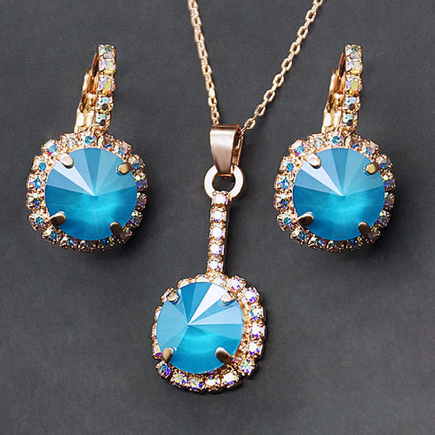 Komplekts "Klaris VII (Azure Blue)" su Swarovski™ kristalais